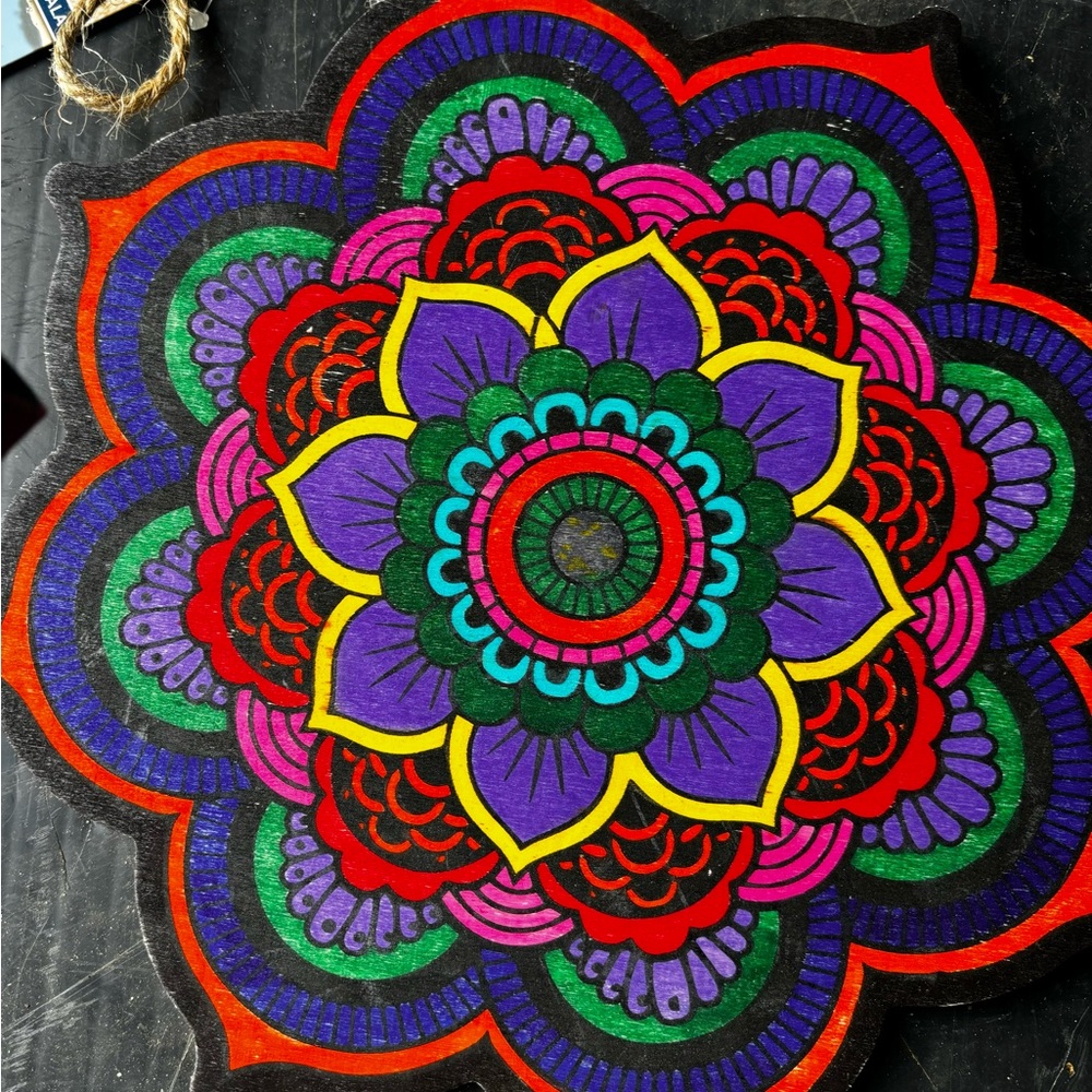 Color on wooden Nordic colored medium. Has new tags and ready to hang